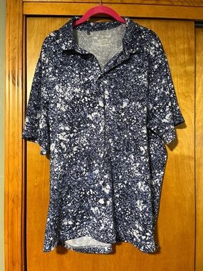 Under Armour Navy and White Splatter Polo